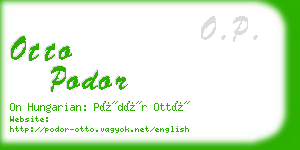 otto podor business card